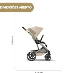 Cybex Balios S Lux Carrinho de Bebé com Alcofa Dobrável - Moon Black