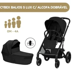 Cybex Balios S Lux Carrinho de Bebé com Alcofa Dobrável - Moon Black