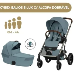 Cybex Balios S Lux Carrinho de Bebé com Alcofa Dobrável - Stormy Blue