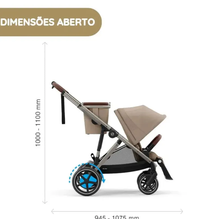 Cybex Carrinho de Bebé e-Gazelle S TPE - Moss Green