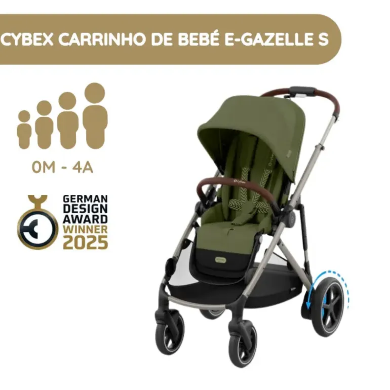 Cybex Carrinho de Bebé e-Gazelle S TPE - Moss Green