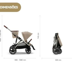 Cybex Gazelle S Carrinho de Bebé - Stone Grey