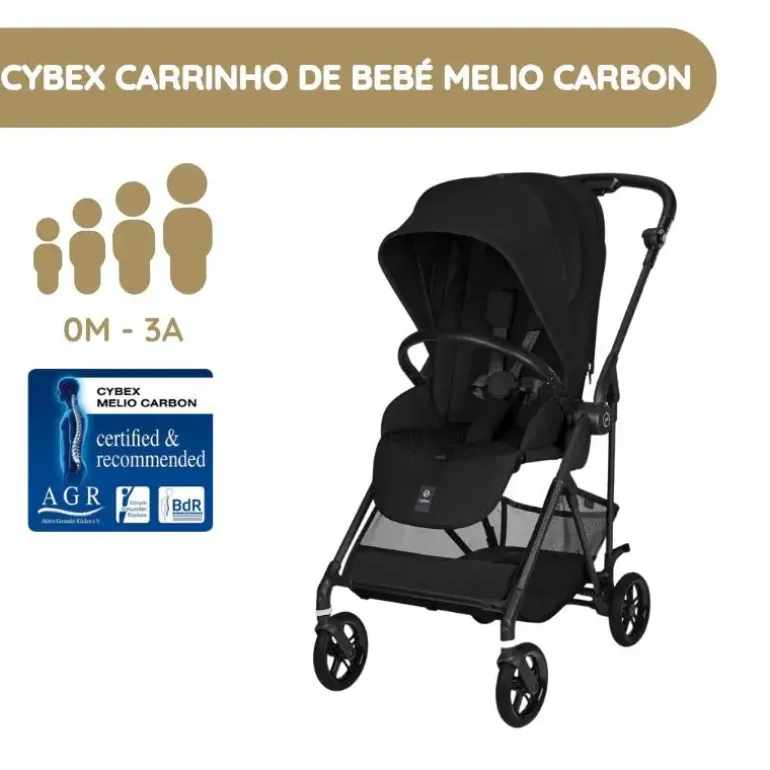 Cybex Melio Carbon Carrinho de Bebé - Magic Black
