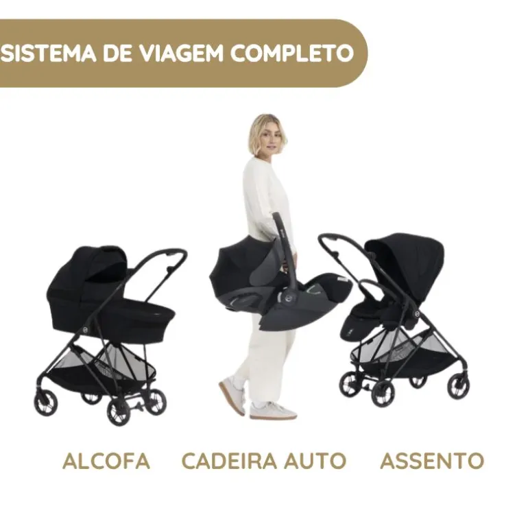 Cybex Melio Carbon Carrinho de Bebé - Magic Black