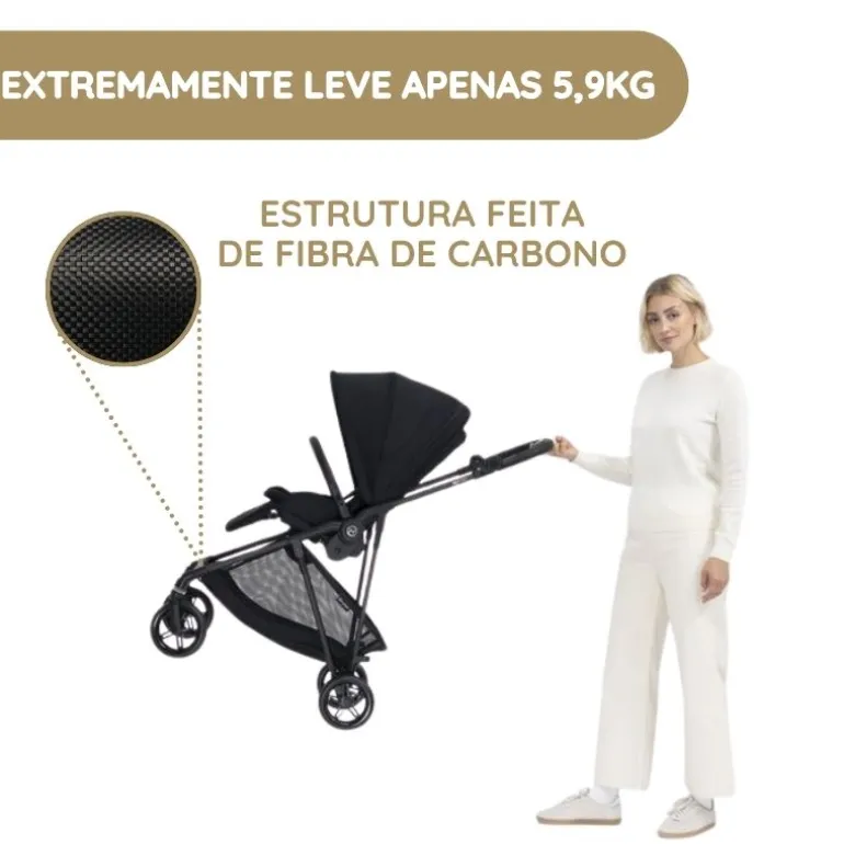 Cybex Melio Carbon Carrinho de Bebé - Moss Green