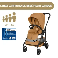 Cybex Melio Carbon Carrinho de Bebé - Cinnamon Yellow
