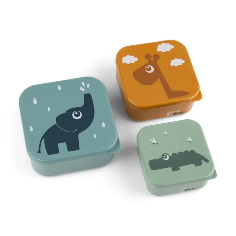 Done by Deer Pack 3 Caixas para Snacks - Deer friends Blue mix