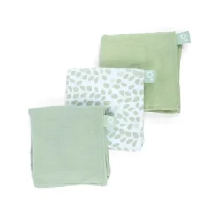 Doomoo Pack 3 Musselinas 70X70 Lovely - Mini Leaves Green