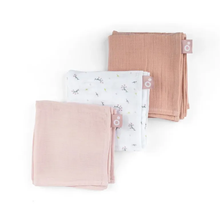 Doomoo Pack 3 Musselinas 70X70 Lovely - Flower Pink