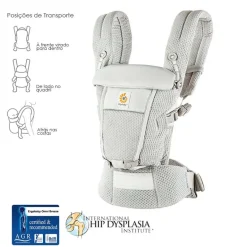 Ergobaby Adapt SoftFlex Mesh Cinza Pérola - Mochila Portabebé