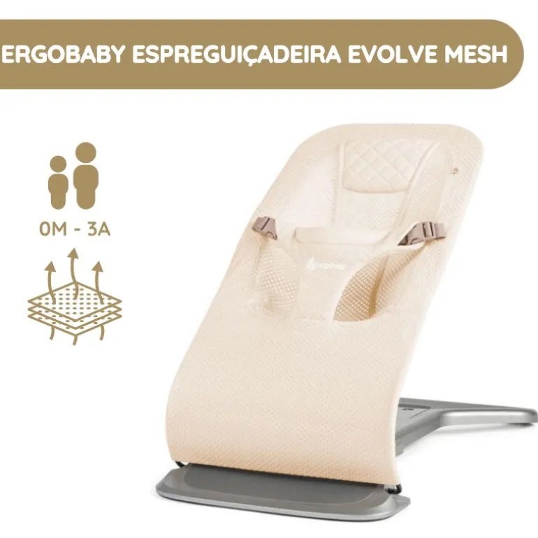 Ergobaby Espreguiçadeira Evolve Mesh - Crema