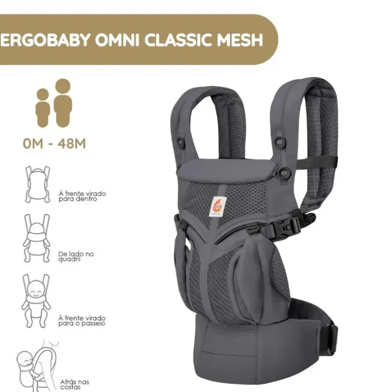 Ergobaby Mochila Portabebé Omni Classic Mesh - Charcoal Grey