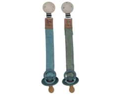 Fabelab - 2 Porta Chupetas - Chambray Blue Spruce/Olive