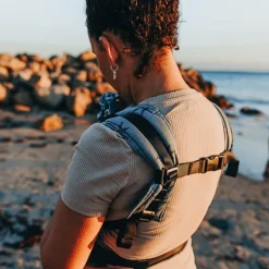 Fidella Mochila Portabebé Fusion Fullbuckle Baby - Palm Trees Dove Blue