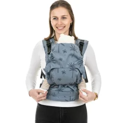 Fidella Mochila Portabebé Fusion Fullbuckle Baby - Palm Trees Dove Blue