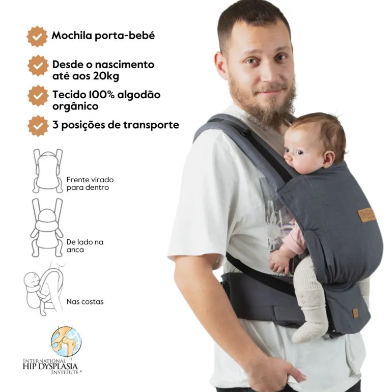 Isara Mochila Portabebé Quick Full Buckle V2 - Graphite Linen