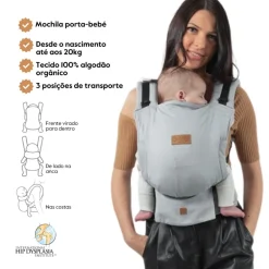 Isara Mochila Portabebé Quick Full Buckle One size - Pearl Grey