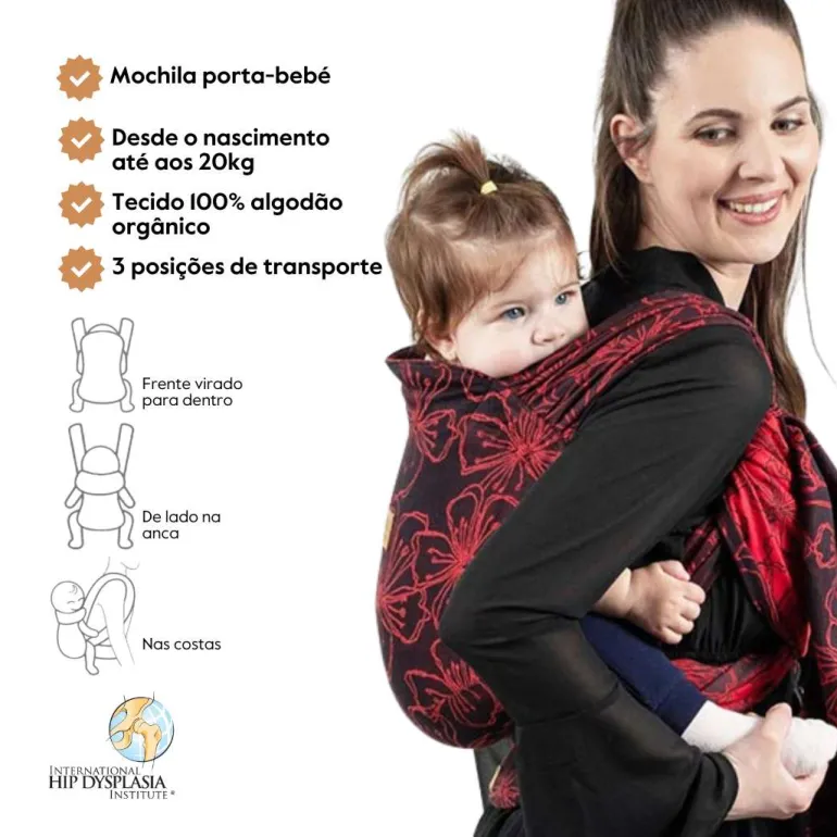 Isara Mochila Portabebé QuickTie One Size - Bloom in Noir