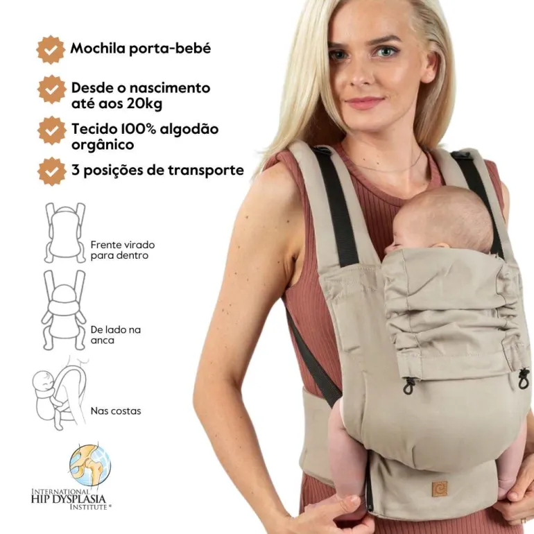 Isara Mochila Portabebé Quick Full Buckle V2 - Caffe Latte