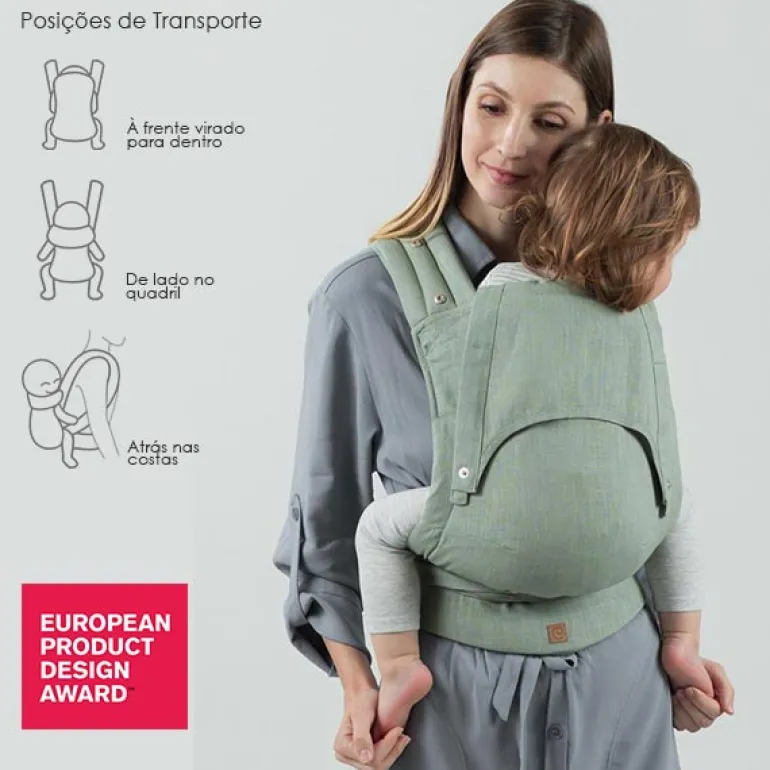 Isara Quick Half Buckle Mochila Portabebé - Sage Green Linen