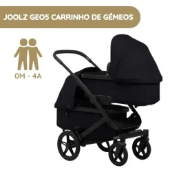 Joolz Geo5 Carrinho de Gémeos - Space black