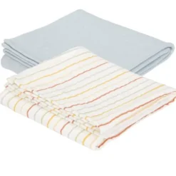Little Dutch Mini Toalhinhas de Higiene | Washcloths - Vintage Sunny Stripes / Pure Soft Blue