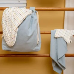 Little Dutch Mini Toalhinhas de Higiene | Washcloths - Vintage Sunny Stripes / Pure Soft Blue