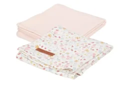 Little Dutch Mini Toalhinhas de Higiene | Washcloths - Flowers and Butterflies / Pure Soft Pink