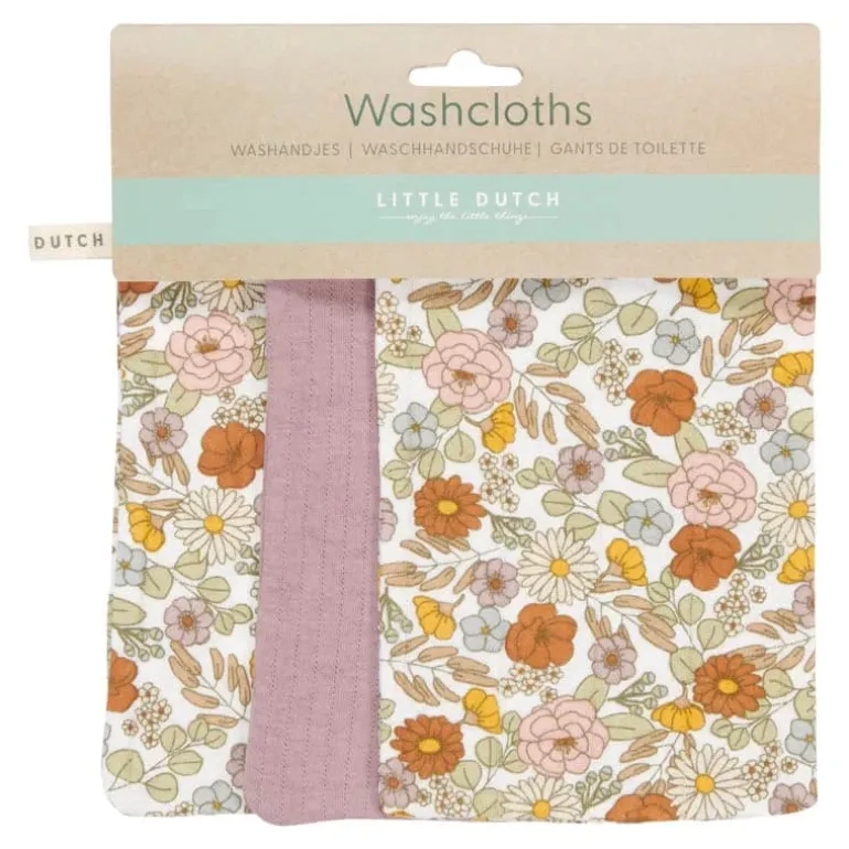 Little Dutch Mini Toalhinhas de Higiene | Washcloths - Vintage Little Flowers / Pure Mauve