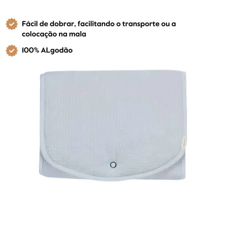 Little Dutch Muda Fraldas Portátil Comfort | Pure Soft Blue