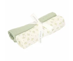 Little Dutch Swaddles 70 x 70 em Musselina - Blueberry Leaves ; Sage