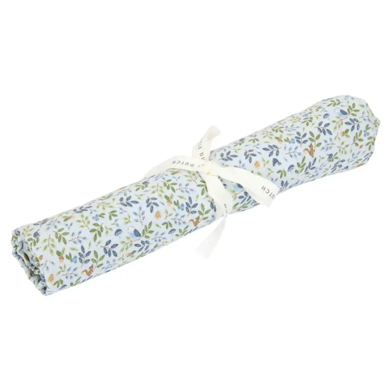 Little Dutch Swaddle 120 x 120 em Musselina - Blueberry Leaves