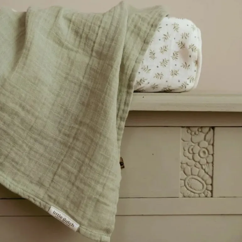 Little Dutch Swaddle 120 x 120 em Musselina - Sage
