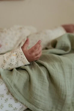 Little Dutch Swaddle 120 x 120 em Musselina - Blueberry Leaves