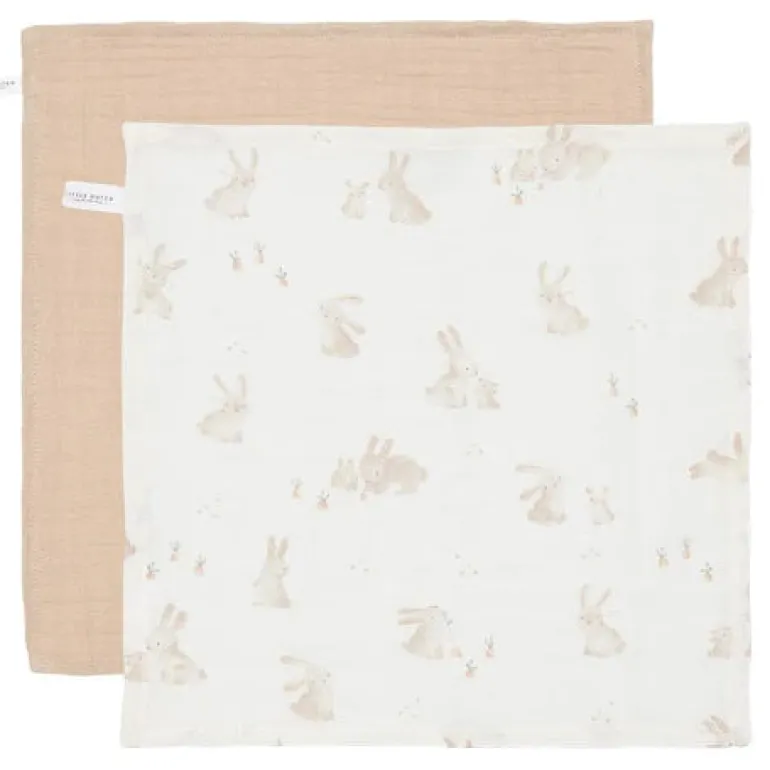 Little Dutch Toalhas de Rosto em Musselina | Facecloths - Baby Bunny / Bege