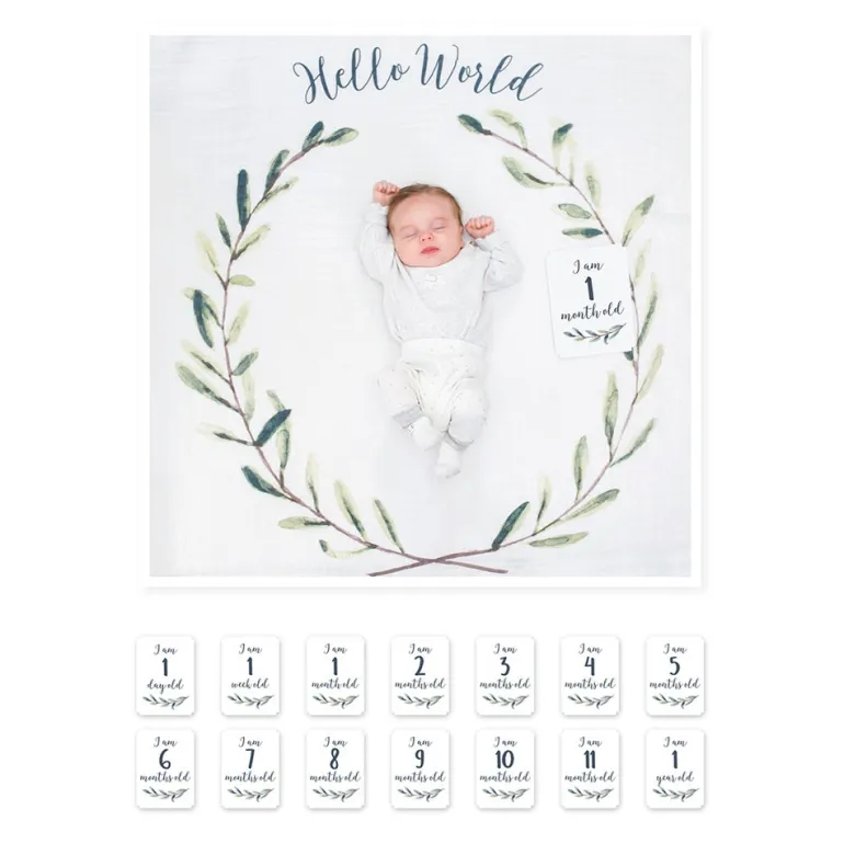 Lulujo - Manta Cenário de Fotografias - Hello World Wreath