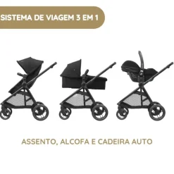 Maxi-Cosi Carrinho de Bebé Zelia 3 - Essential Graphite
