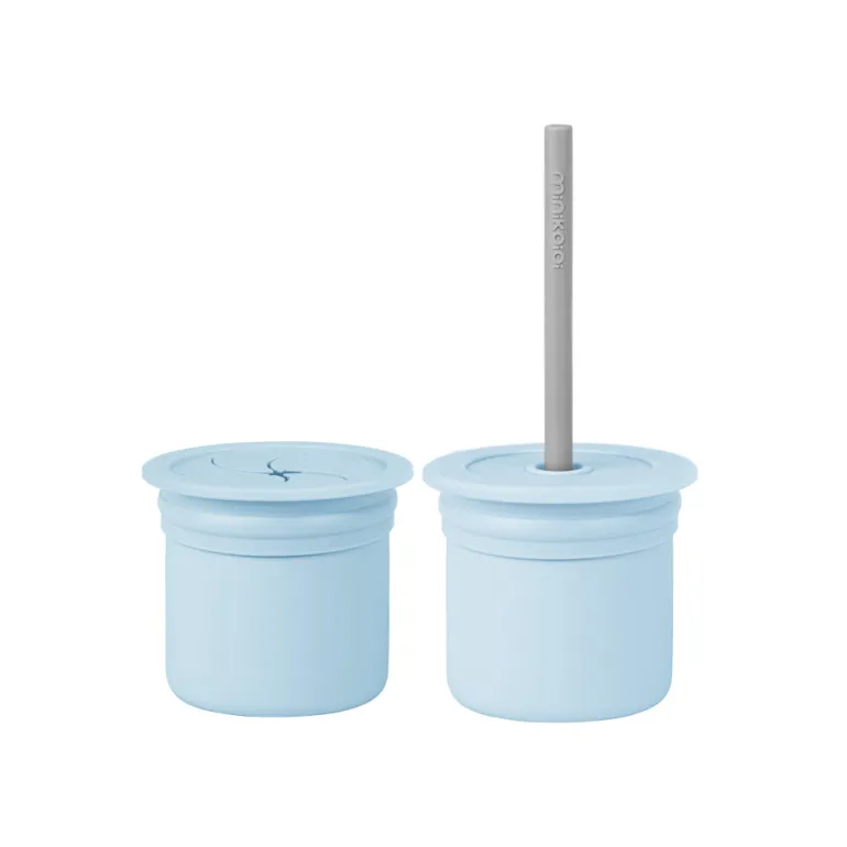 Minikoioi Sip+Snack - Mineral Blue/Powder Grey