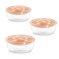 Miniland Conjunto 3 Recipientes Vidro Redondo - Bunny