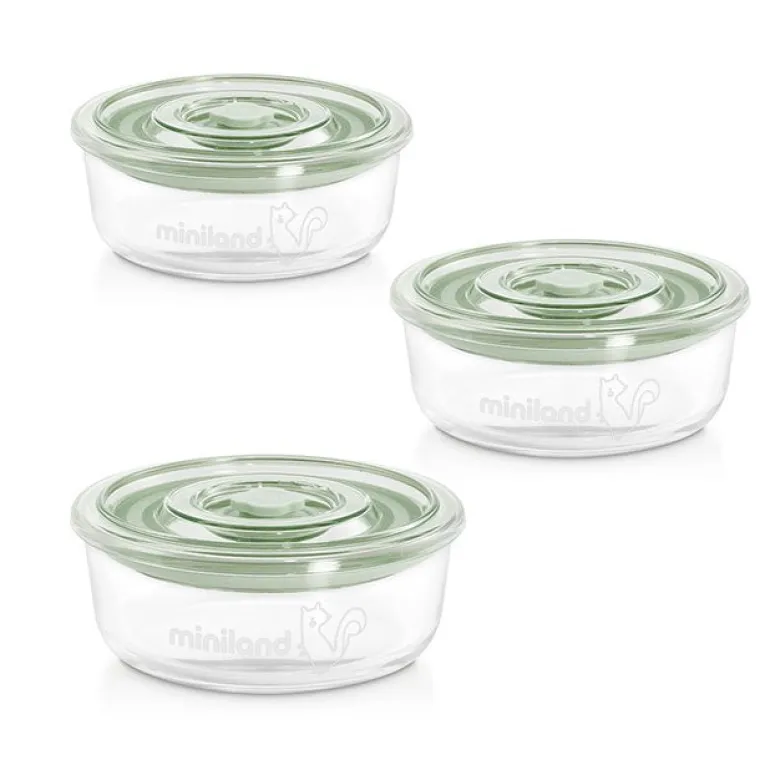 Miniland Conjunto 3 Recipientes Vidro Redondo - Chip