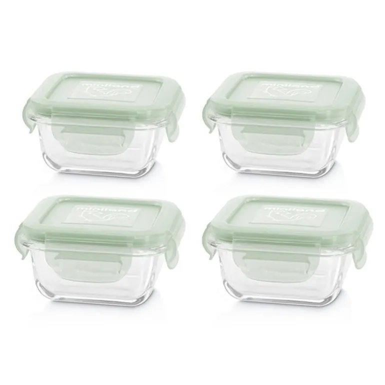 Miniland Conjunto 4 Recipientes Vidro Quadrado - Chip