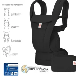 Mochila Porta-bebés Omni Deluxe Algodão da Ergobaby - Onyx Black