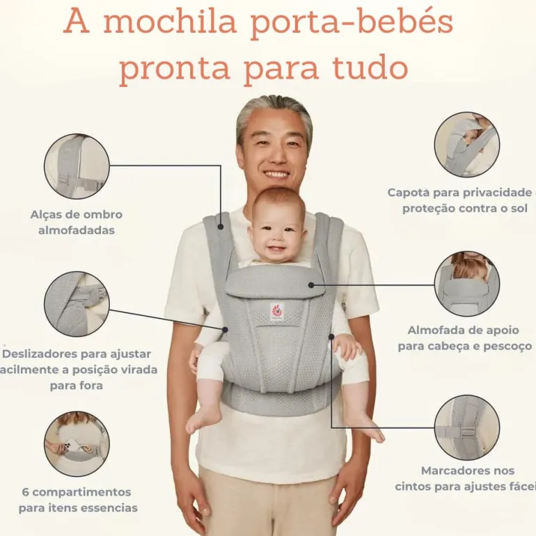 Mochila Porta-bebés Omni Deluxe Algodão da Ergobaby - Onyx Black