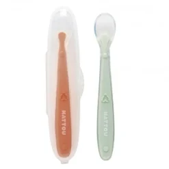 Nattou Conjunto 2 Colheres em Silicone + Caixa Transporte