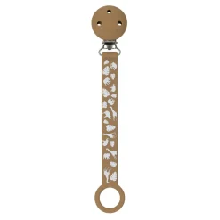 Nattou Prende Chupeta Silicone - Castanho Com Animais