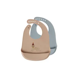 OYOY - Pack de 2 Babetes Silicone - Rose