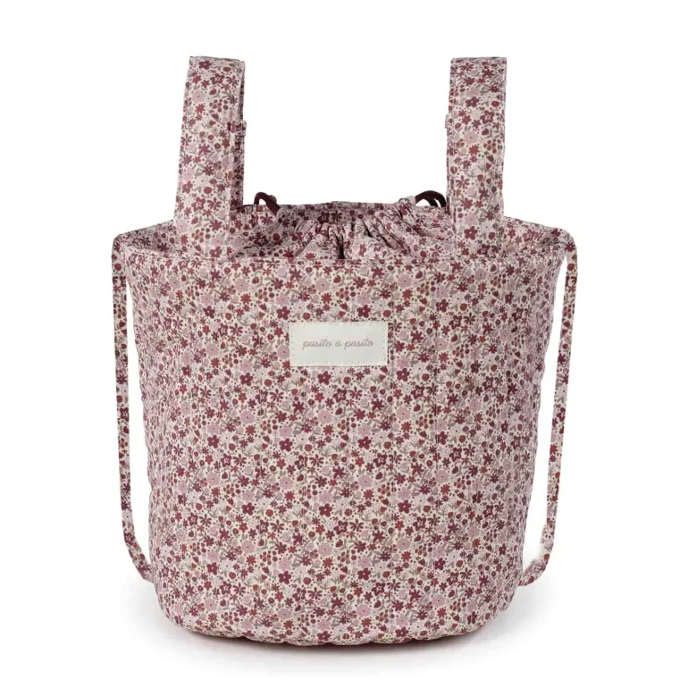 Pasito a Pasito Bolsa Bucket Cherry Flores