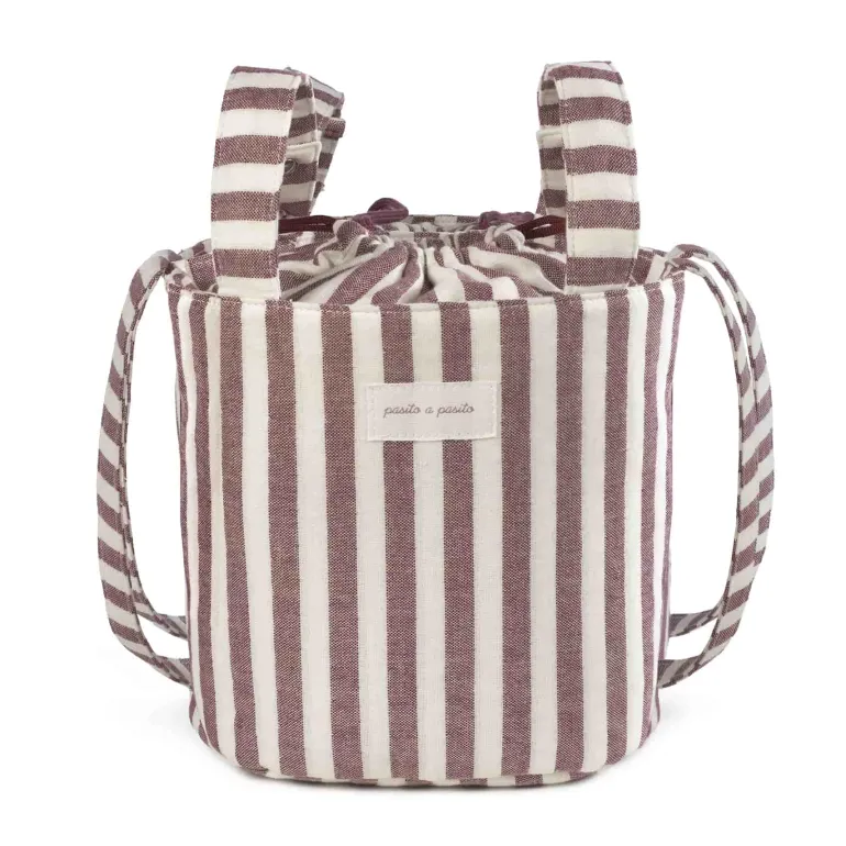 Pasito a Pasito Bolsa Bucket Cherry Rayas