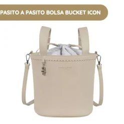 Pasito a Pasito Bolsa Bucket Icon Cream