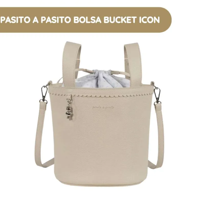 Pasito a Pasito Bolsa Bucket Icon Cream